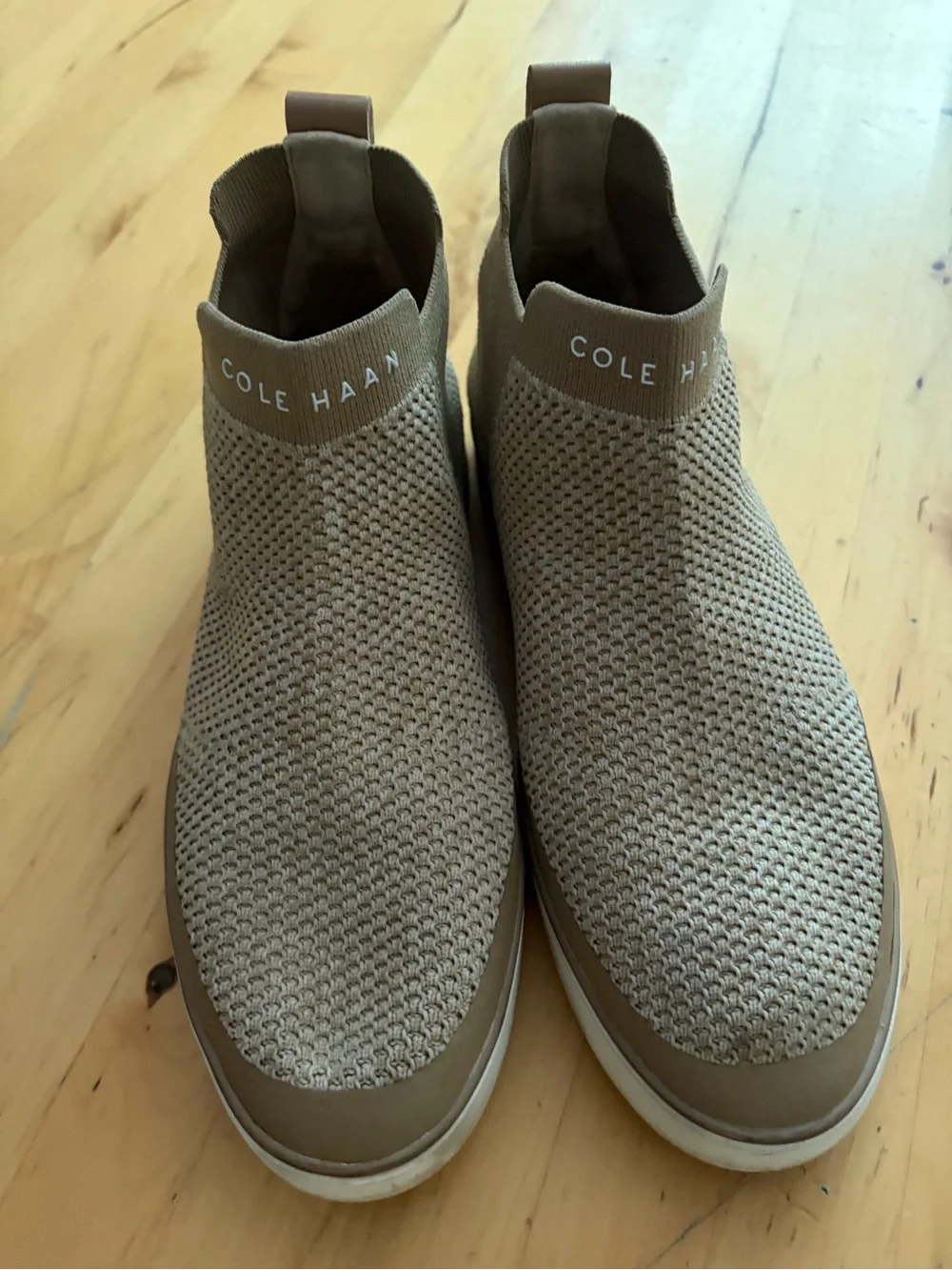 Cole Haan Slip-On Knit Sneakers in Taupe